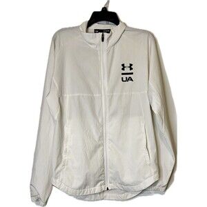Under Armour Adult Unisex‎ White Full Zip Breathable Windbreaker Golf Jacket XL